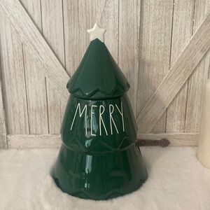 Rae Dunn Green and White Holiday Jar/Canister Christmas Tree
